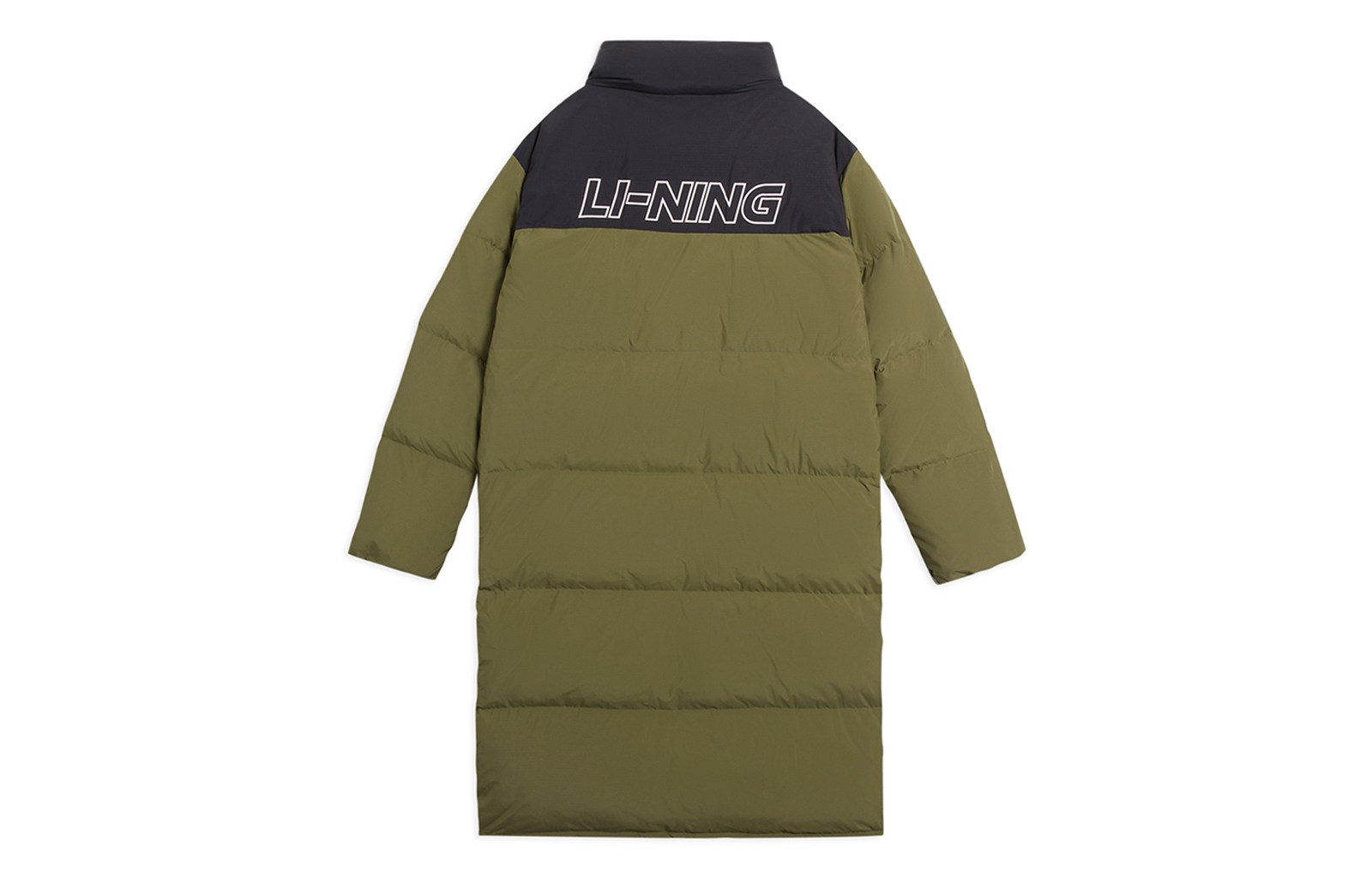 Lookbook Li-Ning Abrigo Largo Colorblock Invierno Verde Oliva Militar. AYMS319-4