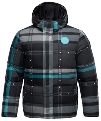 리닝 후드 겨울 다운 재킷, 블랙 그레이 올오버 프린트 AYMQ237-2 Order 리닝 후드 겨울 다운 재킷, 블랙 그레이 올오버 프린트 AYMQ237-2