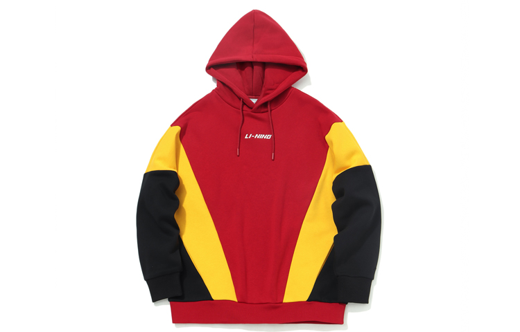 Li-Ning Winter Fleece Hoodie Deep Crimson Red - Unisex Casual Sportswear AWDQ702-1