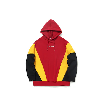 Li-Ning Winter Fleece Hoodie Deep Crimson Red - Unisex Casual Sportswear AWDQ702-1