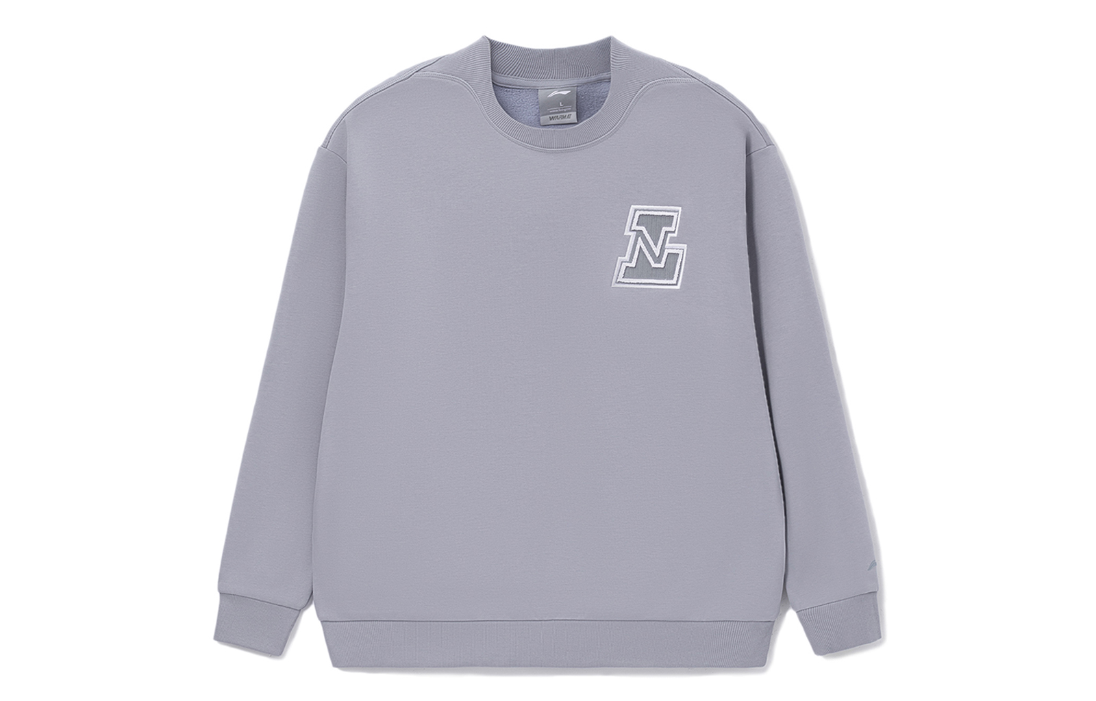 Li-Ning Winter Fleece Pullover Crewneck Sweatshirt Gray - Unisex Casual Style AWDRG92-6