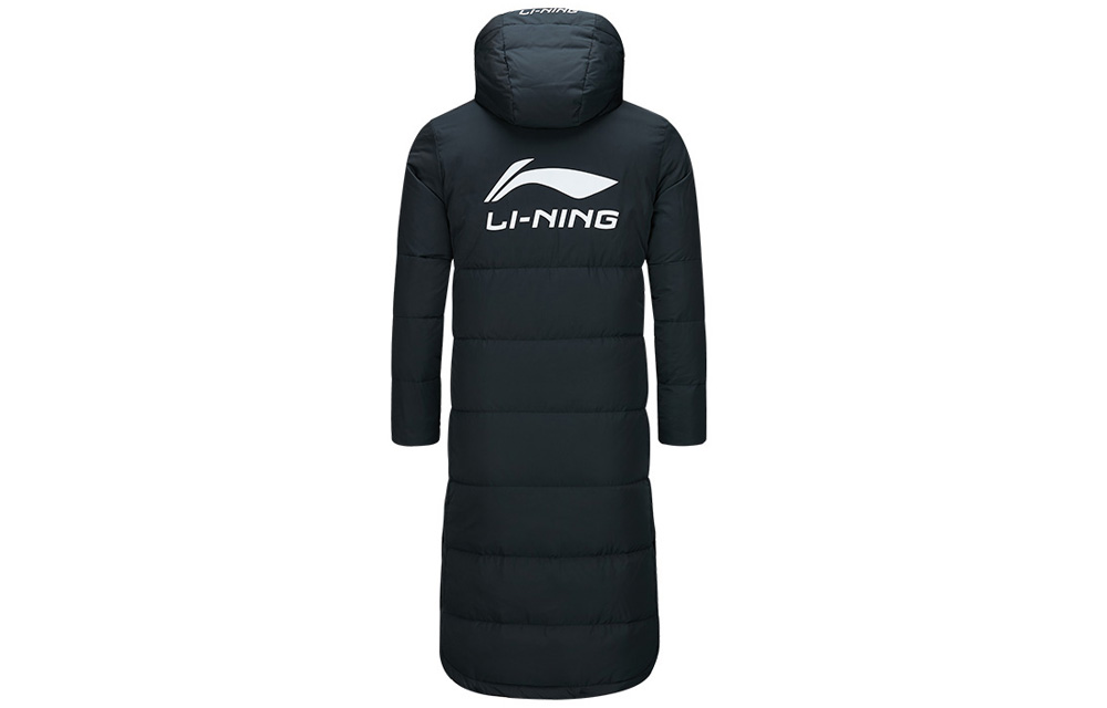 Li-Ning Winter Long Hooded Down Jacket Black - Badminton Series AYMR495-1