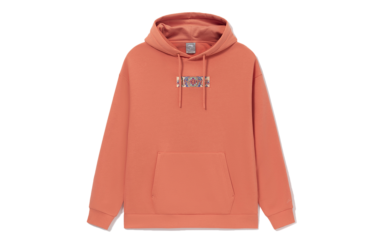 Li-Ning Winter Sports Fashion Embroidered Logo Hoodie Brick Red Unisex AWDRD42-11