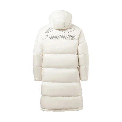Li-Ning Winter White Logo Print Loose-Fit Hooded Down Jacket AYMR051-2