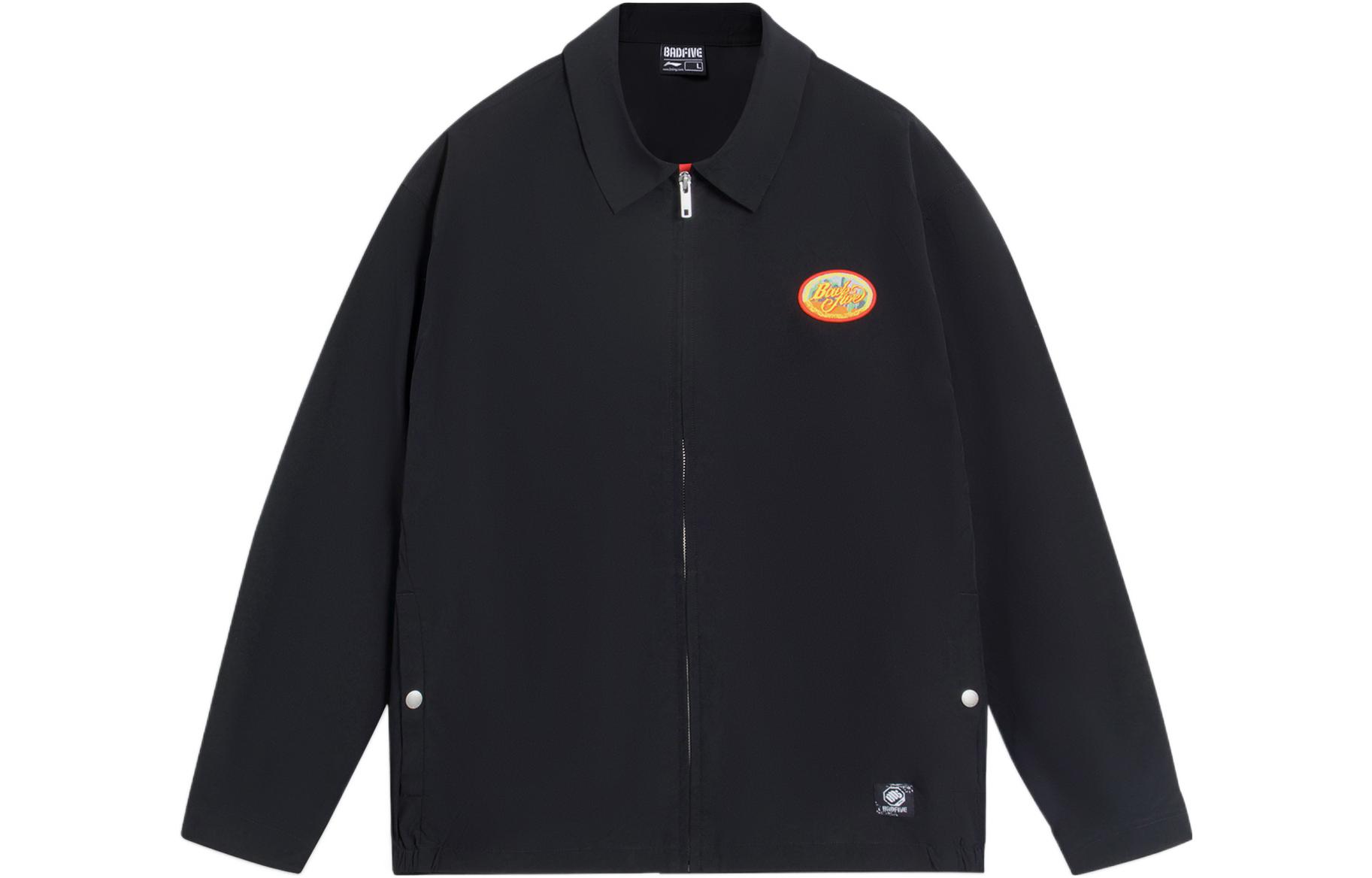 Li-Ning Wood Armor Series Embroidered Logo Zip-Up Jacket - Black AFDS571-2