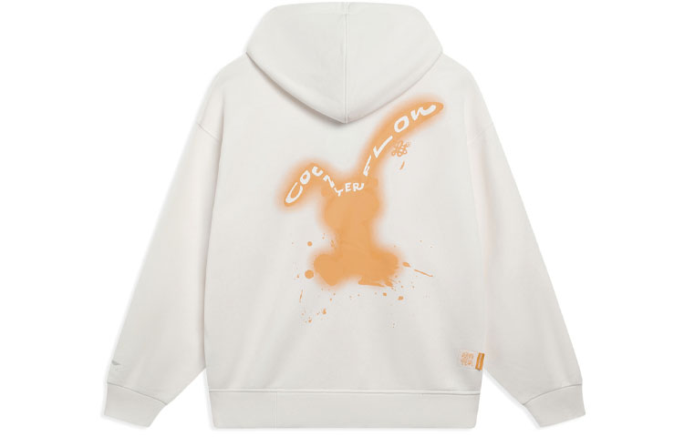 Li-Ning WOW 4 Colorblock Rabbit Embroidered Pullover Sweatshirt Beige Unisex AWDT347-1