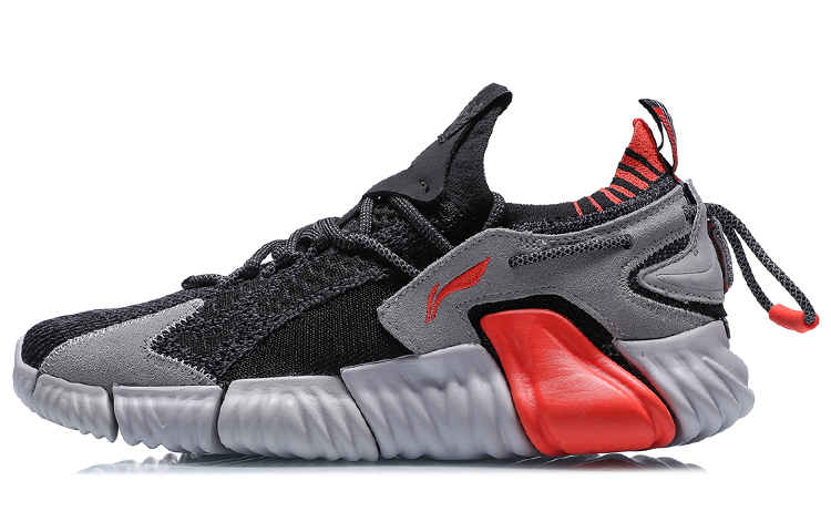Li-Ning WuKong Ace Low Paris Fashion Week 'Black Grey Red' AGLP111-8