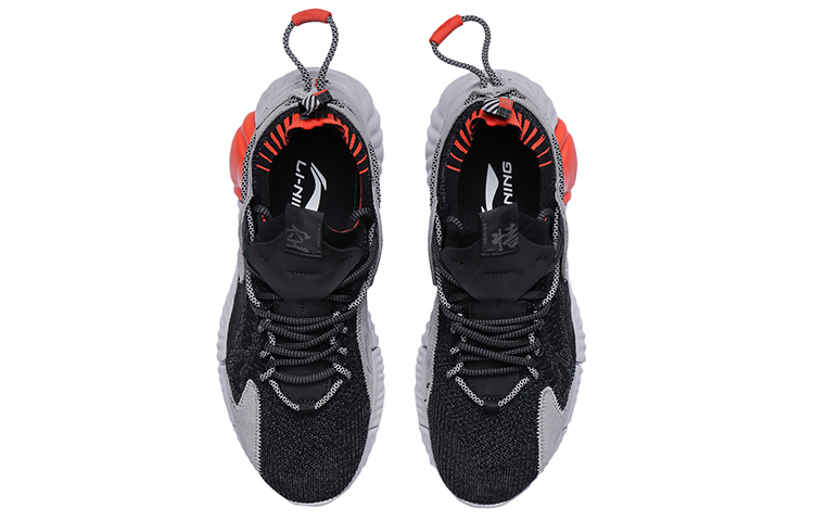 Shop Li-Ning WuKong Ace Low Paris Fashion Week 'Black Grey Red' AGLP111-8