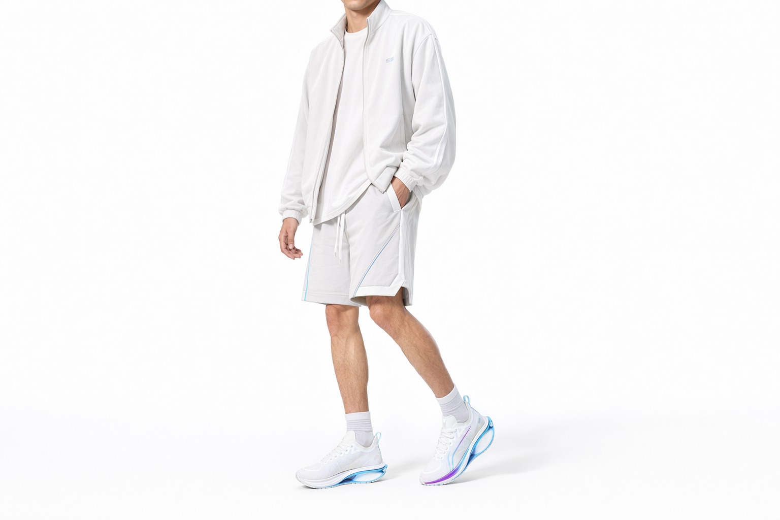 Order LiNing李寧 吾適5S 3.0 防滑耐磨透氣 低幫 跑步鞋 男款 白藍紫