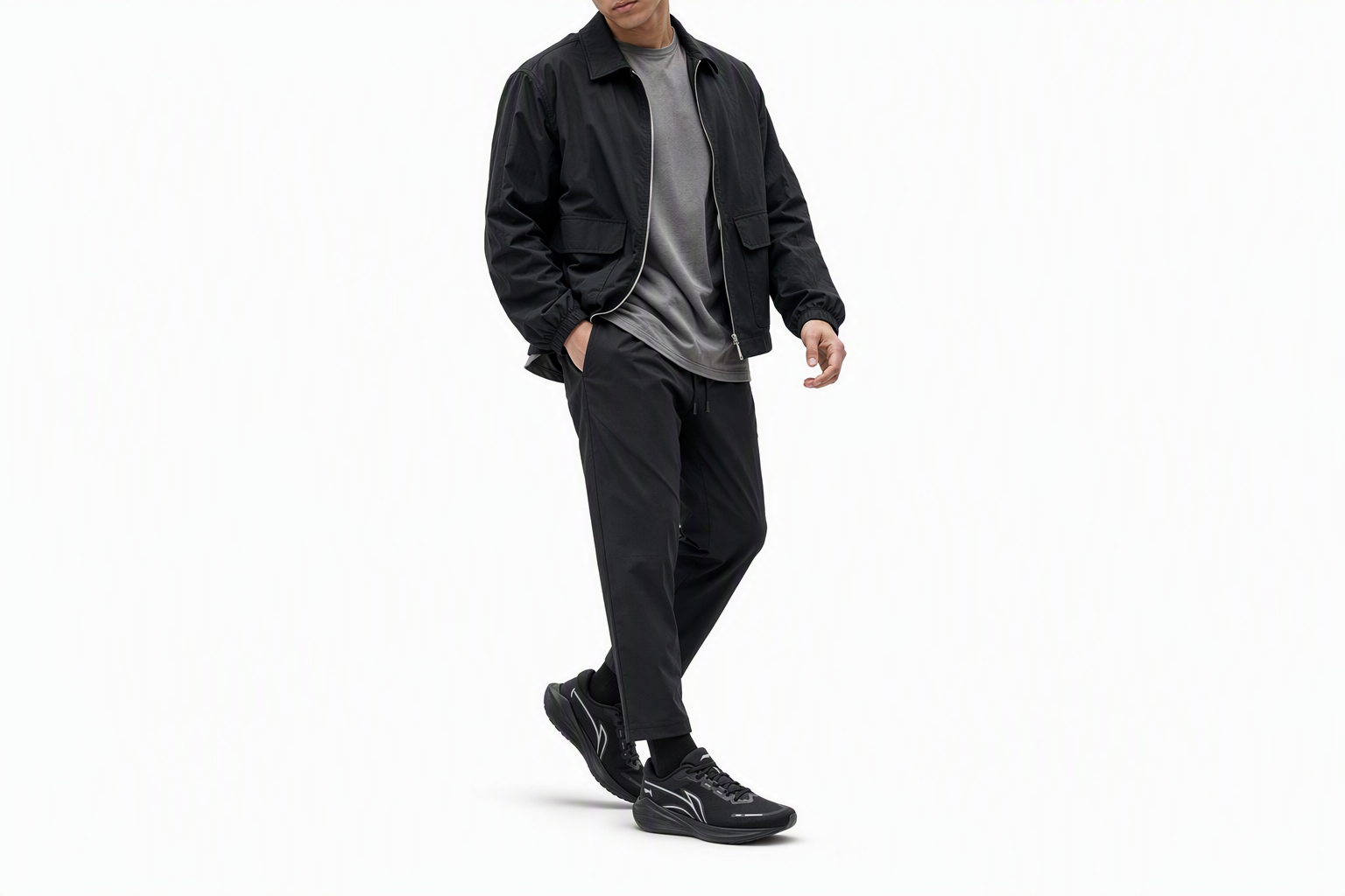 Order 李宁 吾适Lite V2 輕量高回彈 舒適 軟彈 減震耐磨 低幫 跑步鞋 男款 黑色