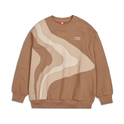 Li-Ning Art of Sport Oversized Amber Brown Pullover Hoodie AWDR165-1