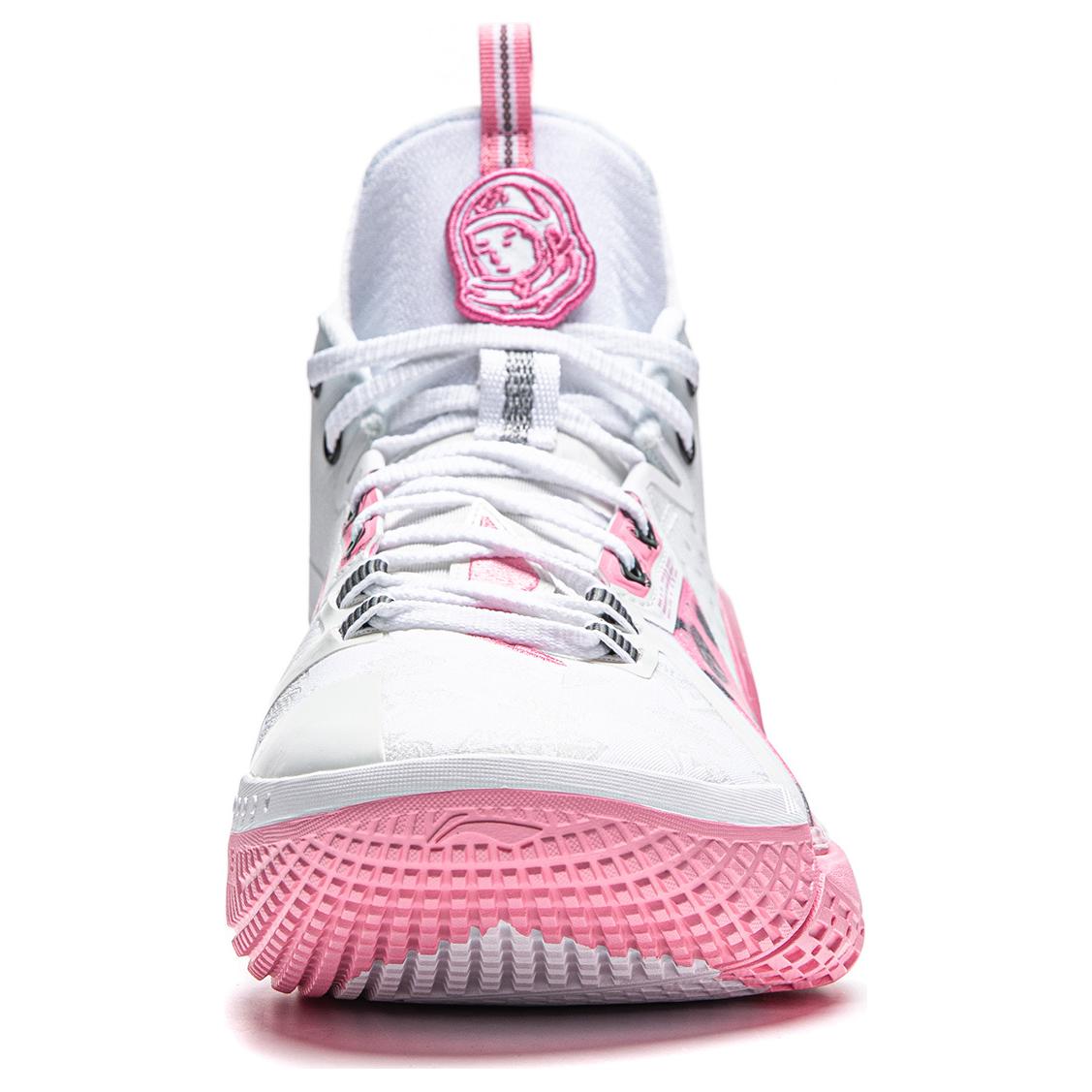 Shop LiNing李寧 反伍4 BBC 聯名共創 䨻科技 輕量回彈 穩定支撐 舒適 減震耐磨通風 中筒 籃球鞋 男款 白粉色