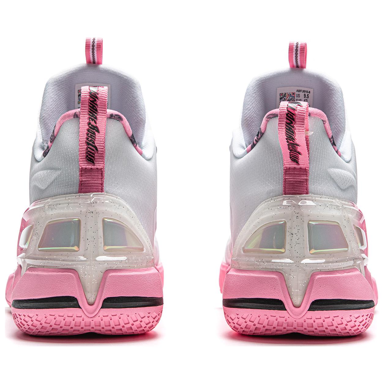 Details for LiNing李寧 反伍4 BBC 聯名共創 䨻科技 輕量回彈 穩定支撐 舒適 減震耐磨通風 中筒 籃球鞋 男款 白粉色