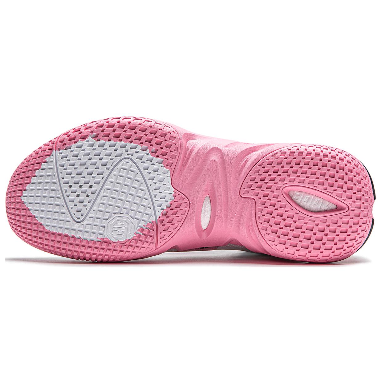 Sizing LiNing李寧 反伍4 BBC 聯名共創 䨻科技 輕量回彈 穩定支撐 舒適 減震耐磨通風 中筒 籃球鞋 男款 白粉色