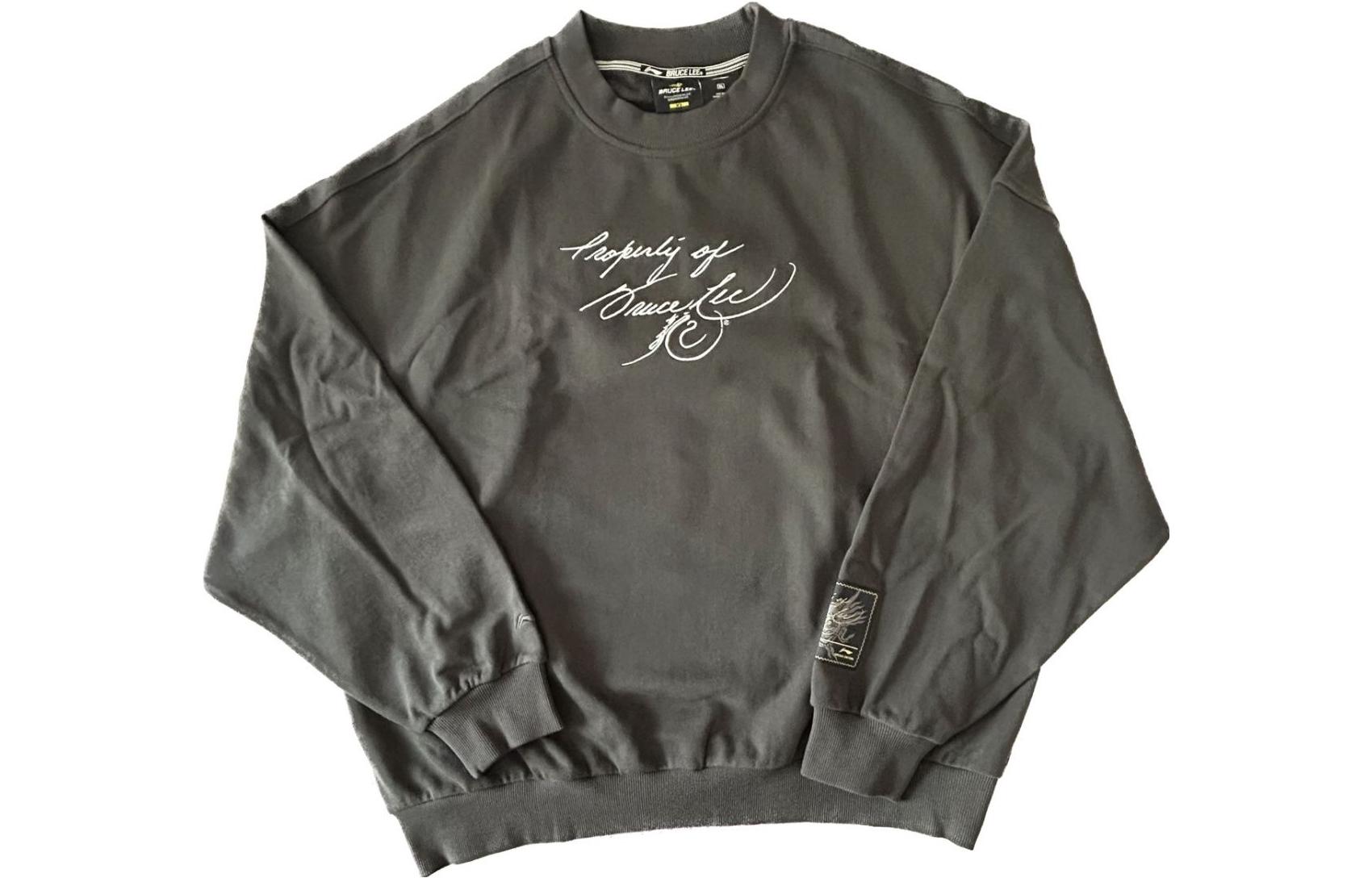 Order Li-Ning x Bruce Lee Classic Action Graphic Unisex Crewneck Sweatshirt - Grey AWDRF17-2