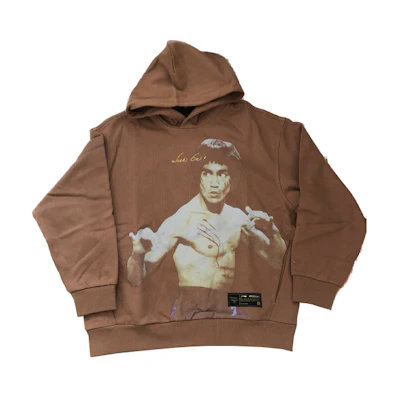 Li-Ning Bruce Lee Collaboration Hoodie Unisex - Graphic Print in Dry Brown AWDRF19-2K