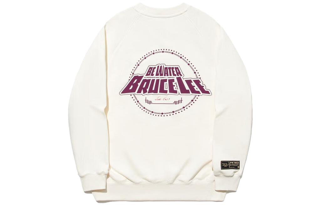 Li-Ning Bruce Lee Kung Fu Graphic Crewneck Sweater Unisex Off-White AWDTC75-3