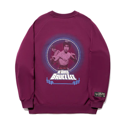 Li-Ning Bruce Lee Kung Fu Graphic Crewneck Sweatshirt Unisex - Potion Purple AWDTC75-1