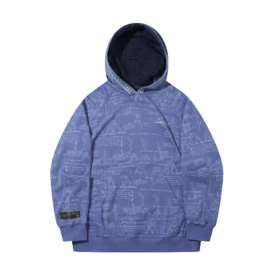 Li-Ning Bruce Lee Kung Fu Series Relaxed Fit Embroidered Hoodie Blue Mens AWDTC77-2