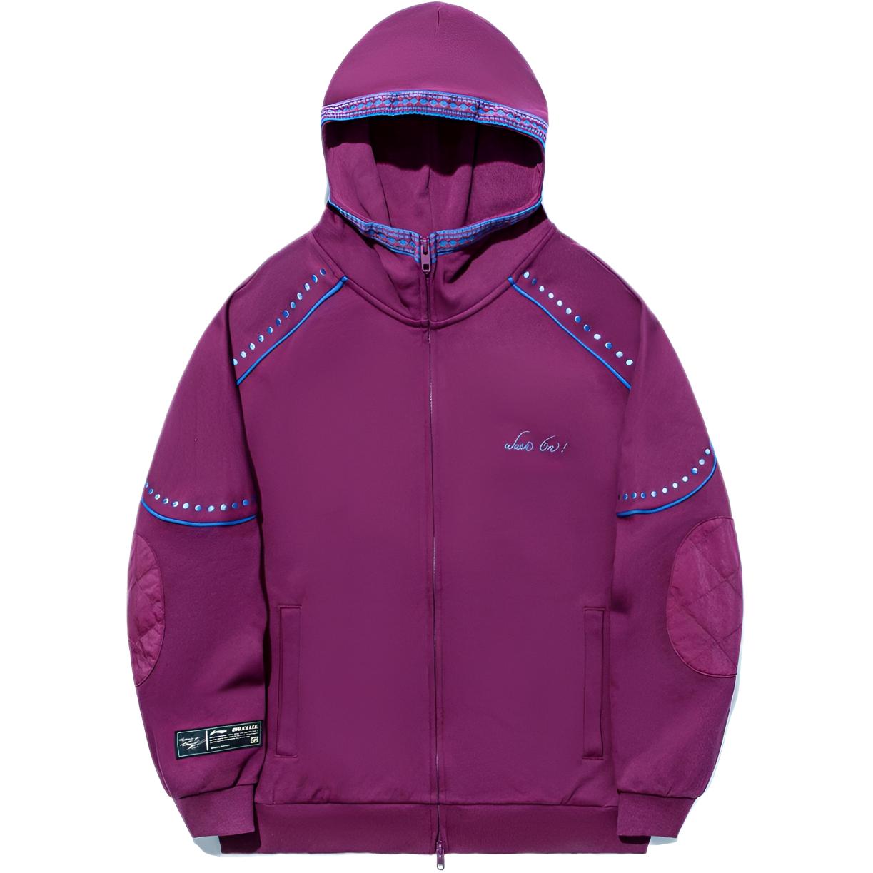 Li-Ning Bruce Lee Letter Print Loose Hoodie Purple Unisex Edition AWDTC79-1