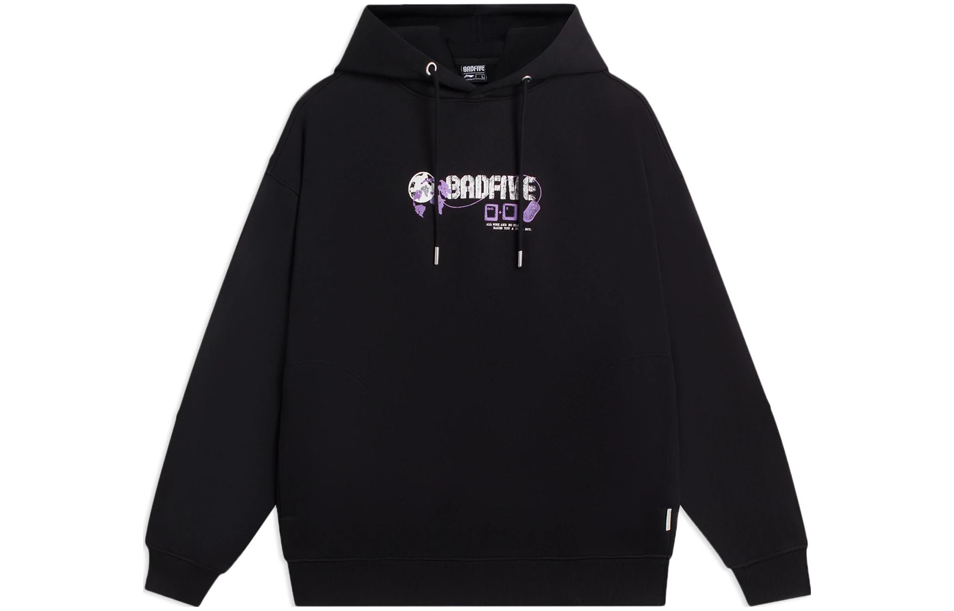 Li-Ning Counterflow Slim Fit Pullover Hoodie Black Unisex AWDSC09-4