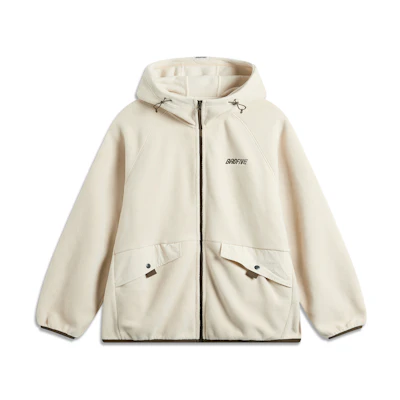 Li-Ning X countermarch series Fleece-Lined Jacket Off-White Gray AFDU499-1