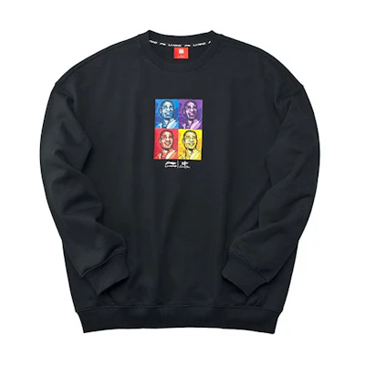 Li-Ning David Graffiti Loose Pullover Sweatshirt Black Sports Fashion Series AWDP501-1