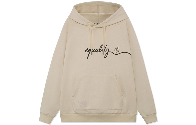 Lookbook Li-Ning x DFT Artist Wade Series Letter Print Hoodie Unisex - Mist Khaki AWDRE77-2