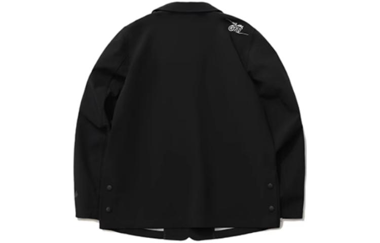 Lookbook Li-Ning x DFT Black Solid Color Collared Casual Jacket AFDR415-1