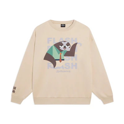 Li-Ning Disney Beige Fleece Unisex Casual Sweatshirt AWDT333-1