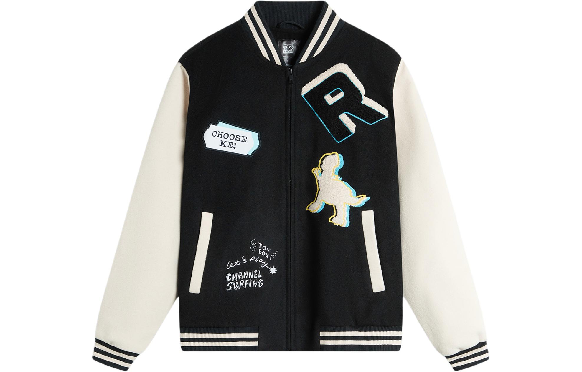 Li-Ning Disney Co-Branded Embroidered Letter Baseball Jacket Black/Grey AFDU485-1