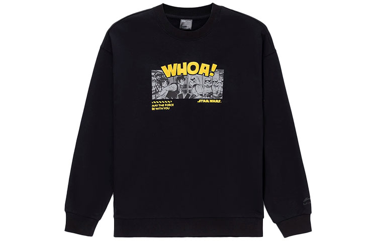 Li-Ning Disney Collab Black Graphic Sweatshirt Unisex Pullover AWDS539-1