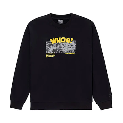 Li-Ning Disney Collab Black Graphic Sweatshirt Unisex Pullover AWDS539-1