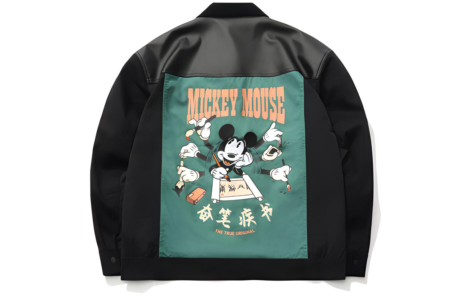 Li-Ning Disney Collab Mickey Print Loose-Fit Jacket Black Fashion Series AFDR069-2