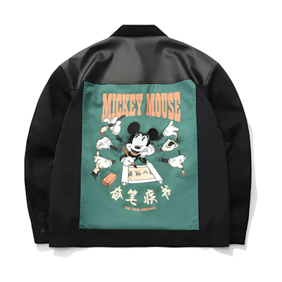 Li-Ning Disney Collab Mickey Print Loose-Fit Jacket Black Fashion Series AFDR069-2