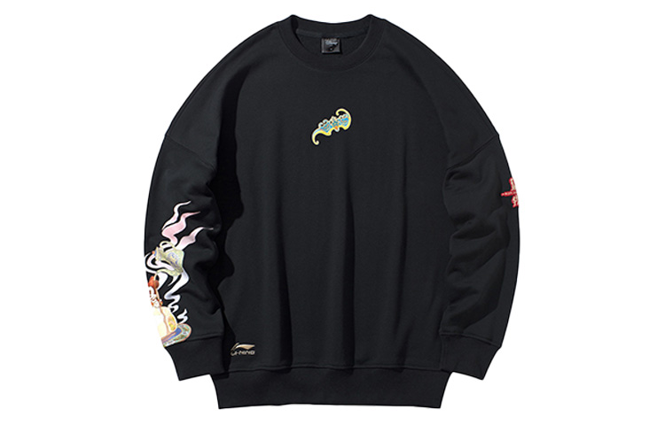 Li-Ning Disney Collaboration Black Casual Loose Pullover Hoodie AWDQ147-3