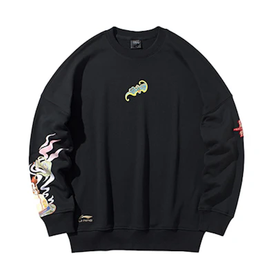 Li-Ning Disney Collaboration Black Casual Loose Pullover Hoodie AWDQ147-3