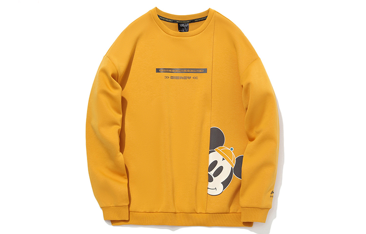 Li-Ning Disney Collaborative Mineral Yellow Pullover Crewneck Sweatshirt AWDQ835-1