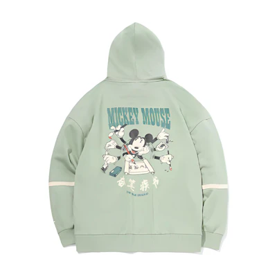 Li-Ning Disney Green Loose Fit Pullover Hoodie Long Sleeve Sportswear AWDR121-2