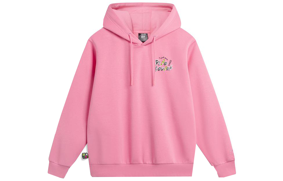 Li-Ning Disney Hug Dragon Graphic Pink Hoodie Unisex Loose Fit Fleece Sweatshirt AWDU501-2