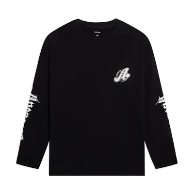 Li-Ning Disney Logo Print Cotton Crewneck Sweatshirt Unisex Black AHSSE29-2