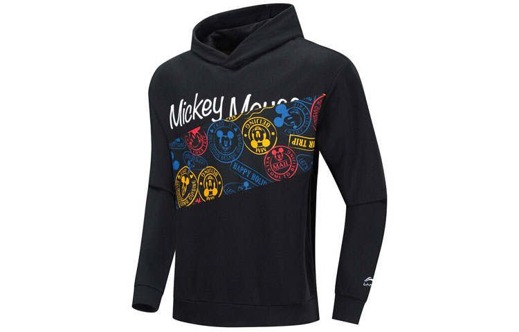 Li-Ning Disney Mickey Print Fleece Pullover Sweatshirt Fashion AWDP803-2