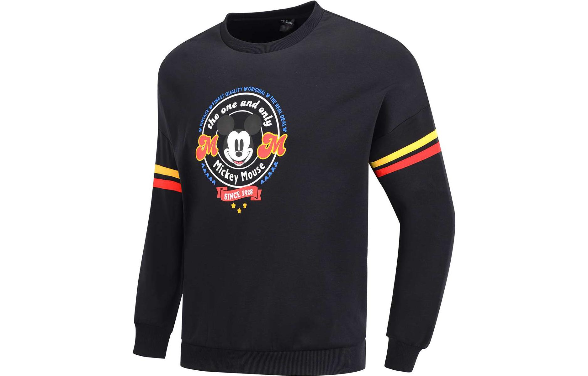 Li-Ning Disney Mickey Series Black Relaxed Fit Sweatshirt for Men AWDNB79-1