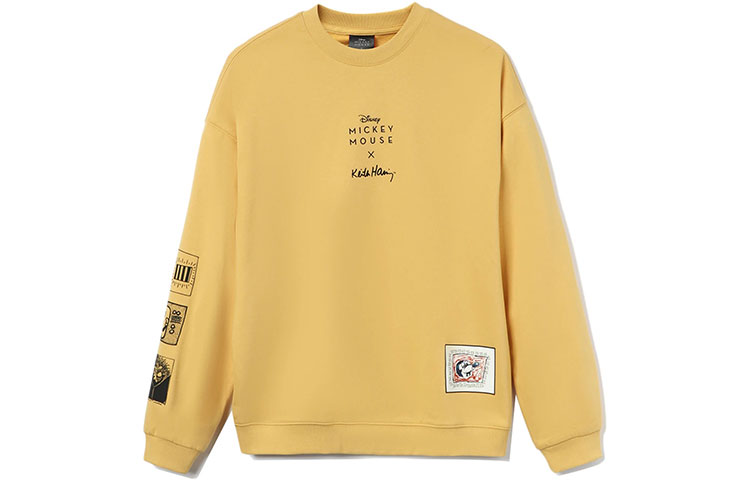 Li-Ning Disney Mickey Series Pullover Sweatshirt Light Ochre Yellow AWDR591-2