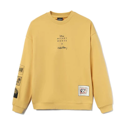 Li-Ning Disney Mickey Series Pullover Sweatshirt Light Ochre Yellow AWDR591-2