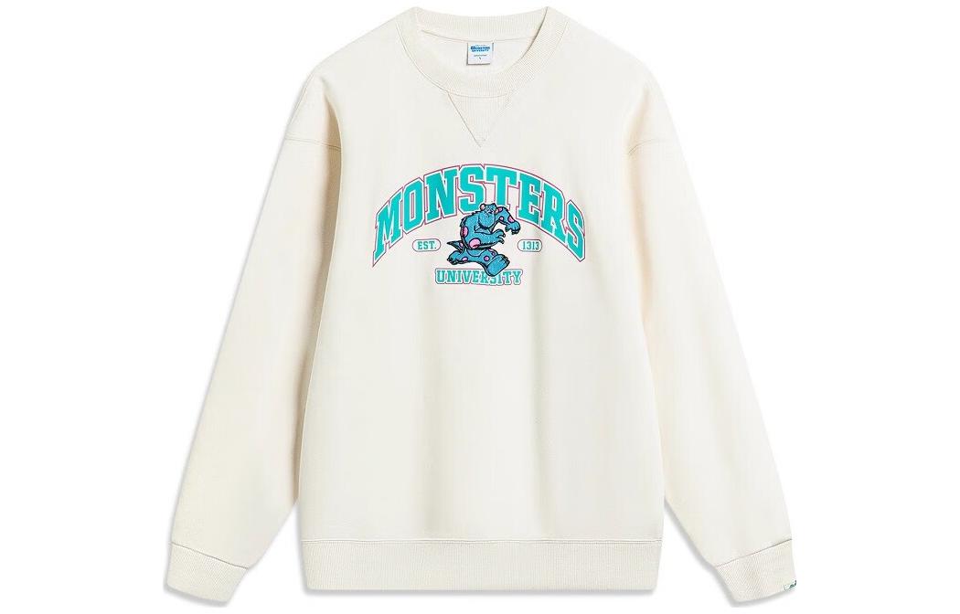 Li-Ning Disney Monsters University Graphic Fleece Sweatshirt Unisex Beige AWDT813-2