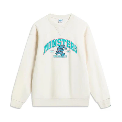 Li-Ning Disney Monsters University Graphic Fleece Sweatshirt Unisex Beige AWDT813-2