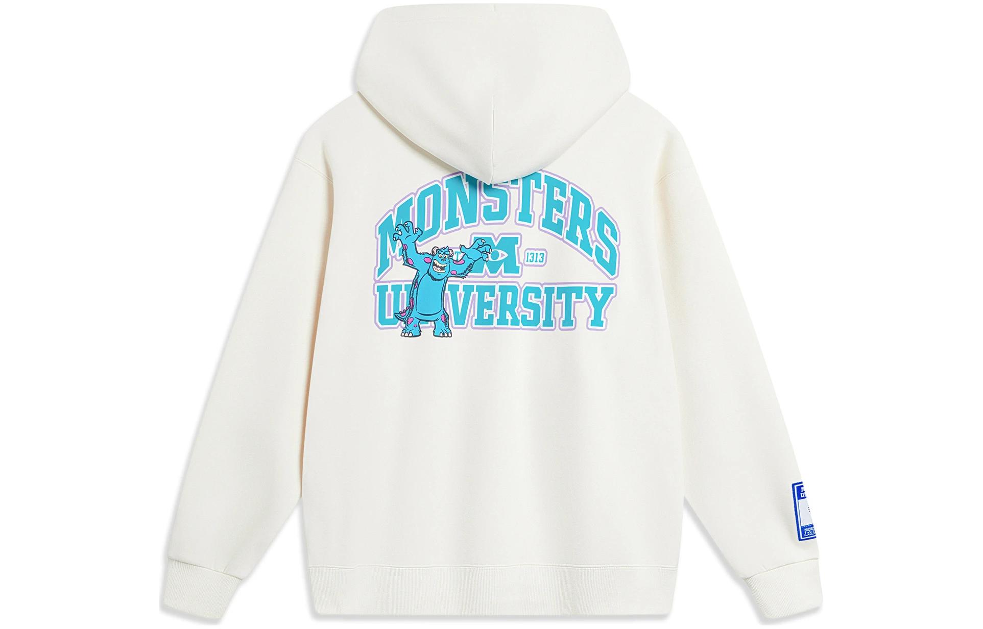 Li-Ning Disney Monsters University Graphic Hoodie Off-White Unisex AWDT815-2