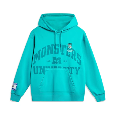 Li-Ning Disney Monsters University Printed Fleece Hoodie Ice Green Unisex AWDT815-3