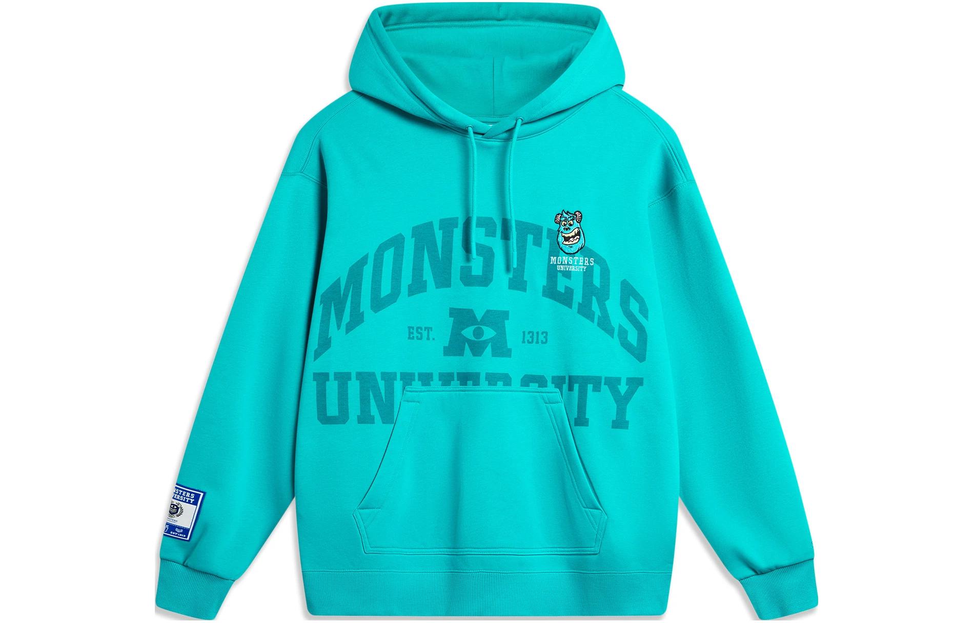 Order Li-Ning x Disney Monsters University Printed Fleece Hoodie Ice Green Unisex AWDT815-3